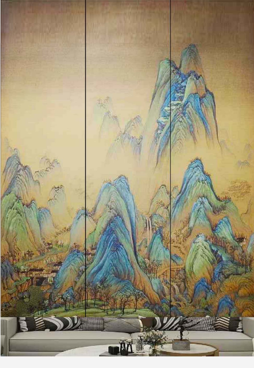 千里江山软装壁画