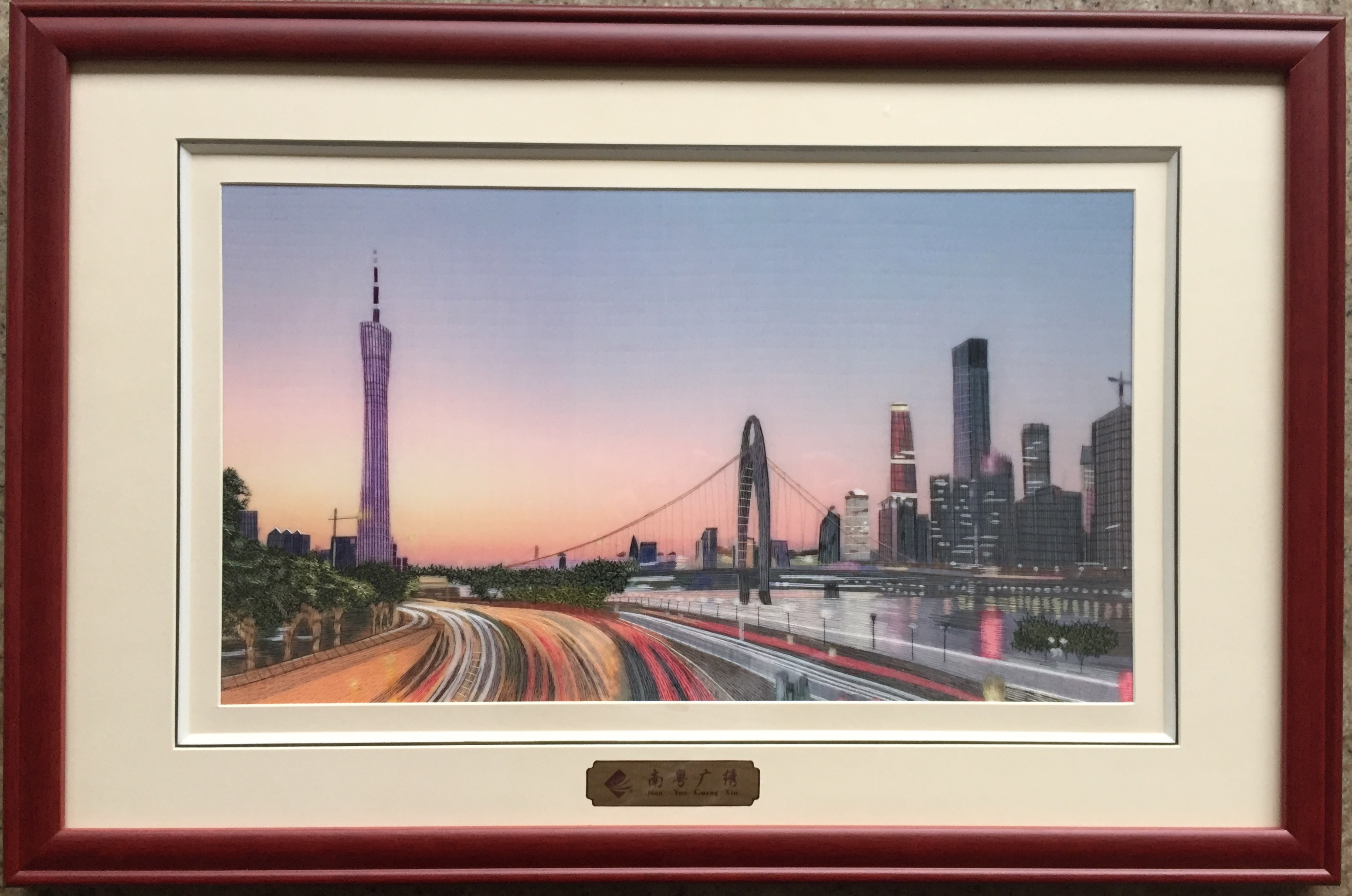 廣繡裝飾畫-珠江夜景50*40